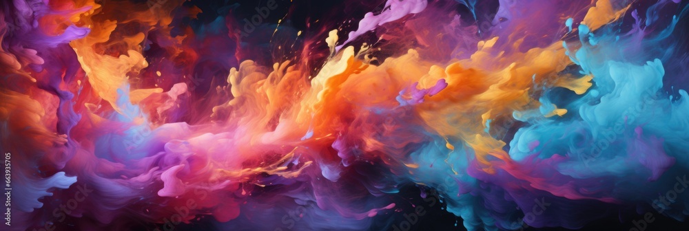 Canvas in Motion: A visually captivating abstract with dynamic and expressive paint splatters for your desktop background.