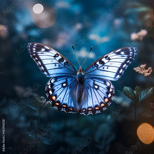  Blue butterfly on a flower © Ram