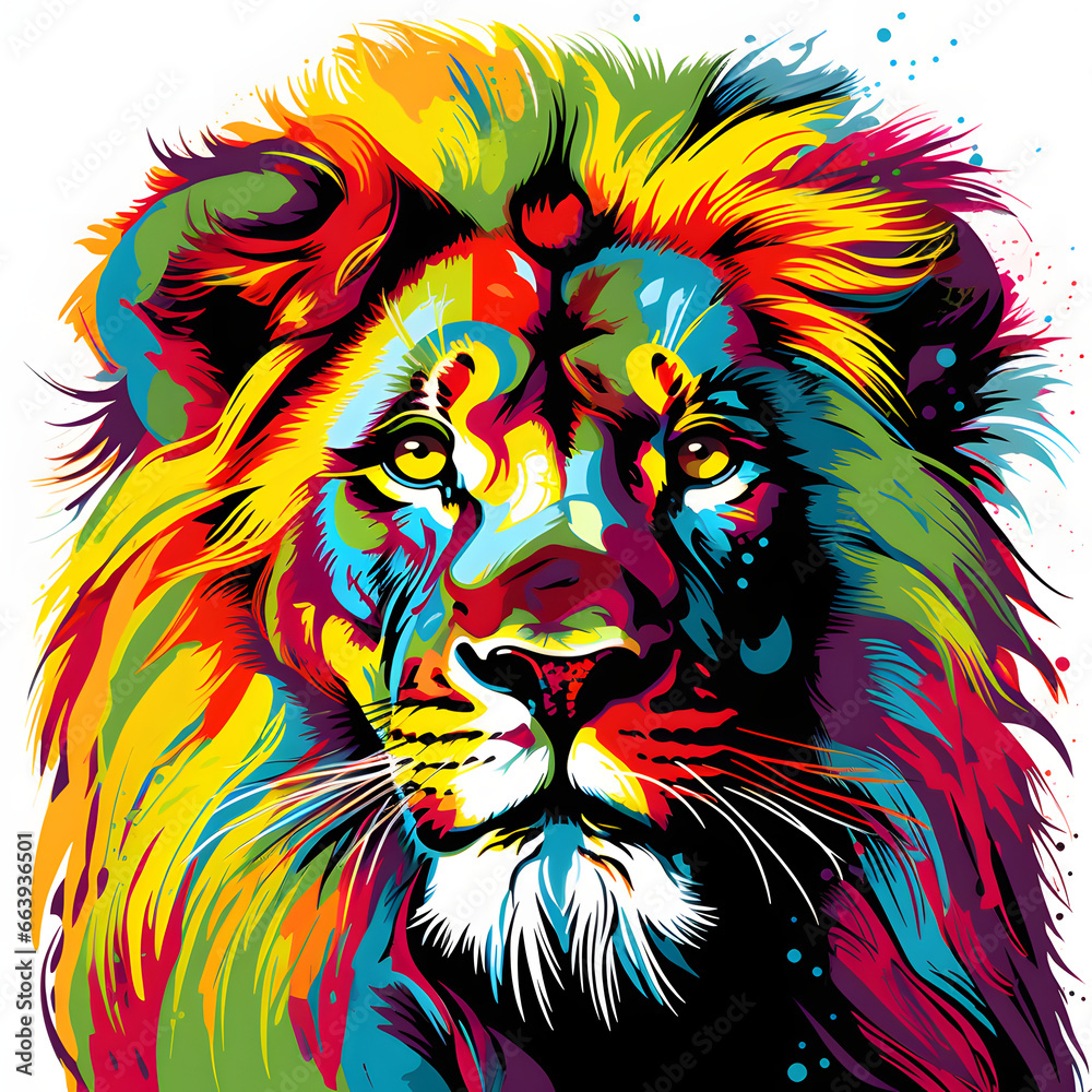 Abstract Pop art Lion
