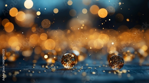 Blue and gold abstract background for Christmas celebration