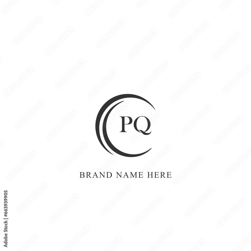 PQ logo. P Q design. White PQ letter. PQ, P Q letter logo design. Initial letter PQ linked circle uppercase monogram logo. P Q letter logo vector design. 