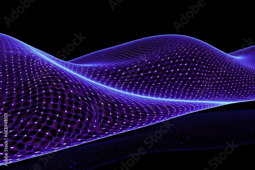 A vibrant purple wave of light against a dark backdrop