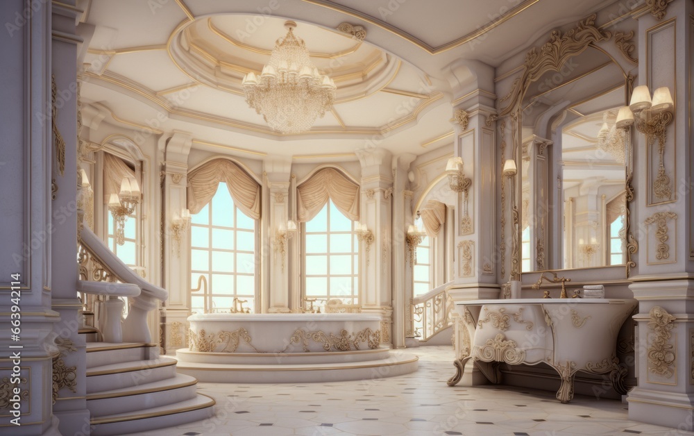 3d render of elegant interior bathroom