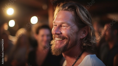 smiling man with a beard an...