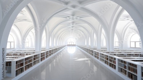 Chinese high school library with amazing space and light where learning is easy. Generative AI Technology  © Dniel