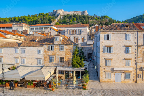 Obraz na płótnie Nice City Hvar in Hvar Island in Croatia w salonie