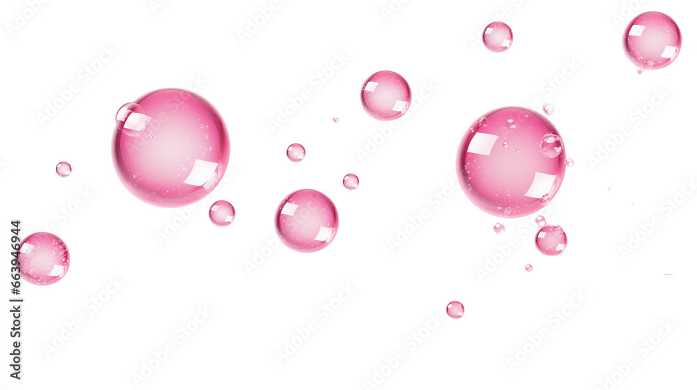 Soap pink bubble isolated on white background, AI Generated - obrazy, fototapety, plakaty 