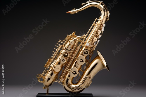 a 3D saxophone sculpture. Generative AI