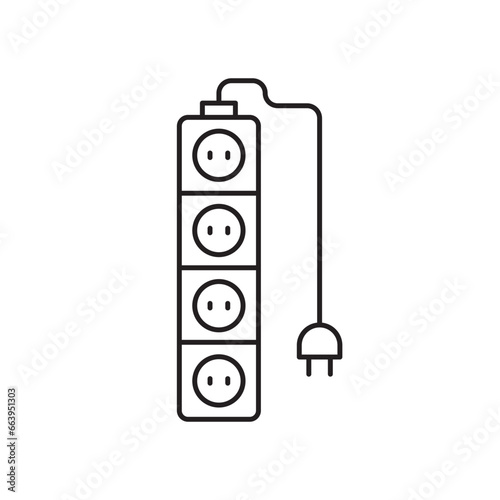 Extension cord icon. Extension cord flat sign design. Extension cord symbol vector pictogram. UX UI icon