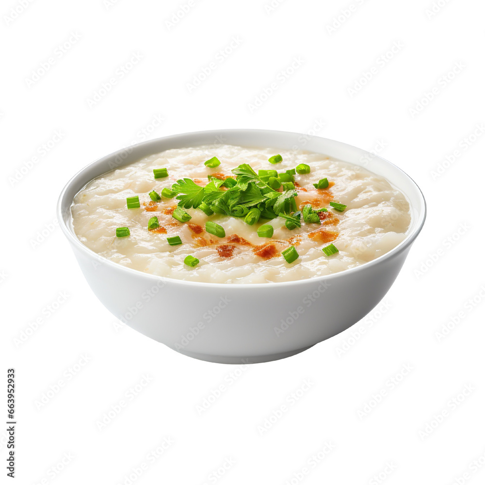 Congee on a white background isolated PNG