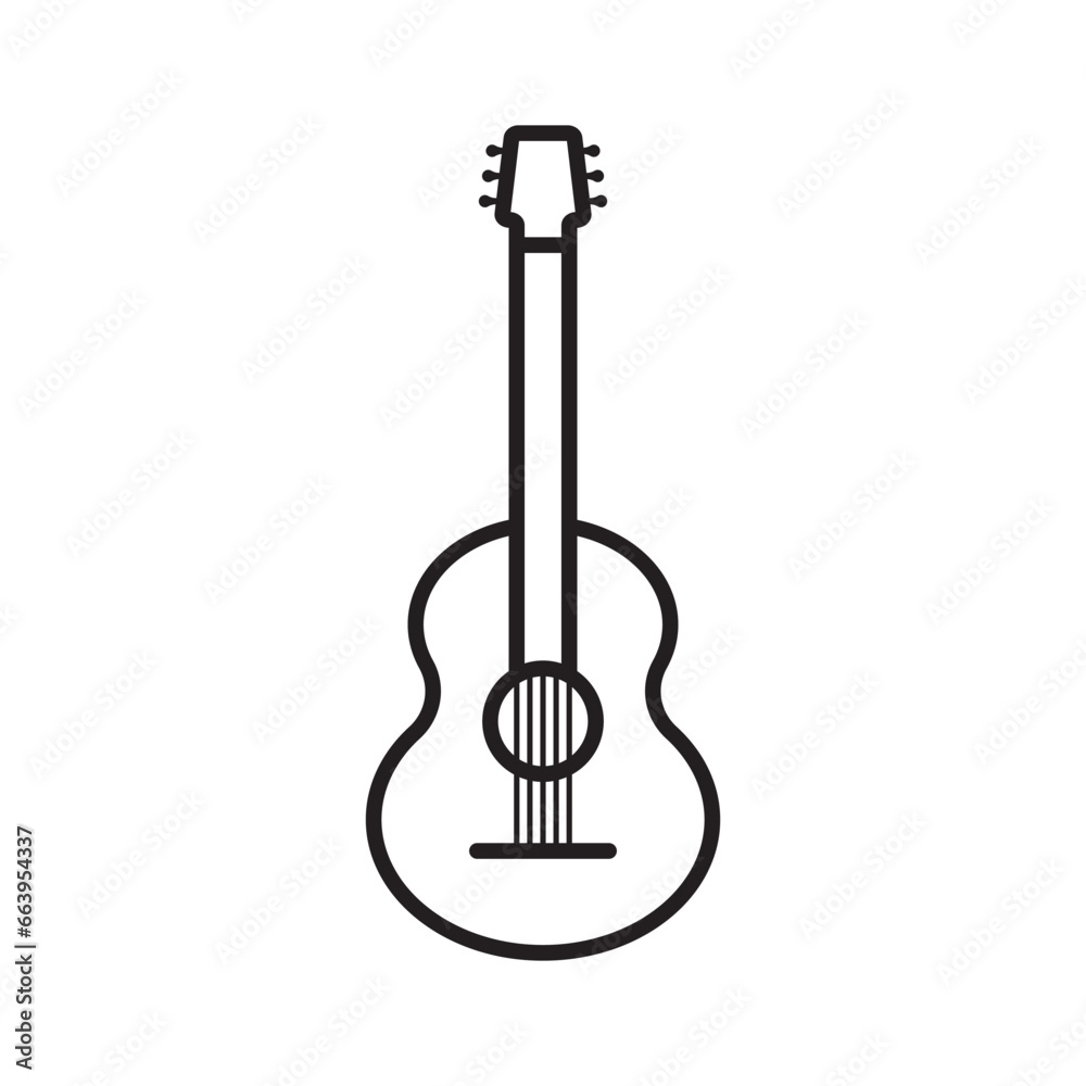 Guitar vector icon. Classic guitar flat sign design illustration. Guitar symbol pictogram. UX UI icon Guitar vector icon. Classic guitar flat sign design illustration. Guitar symbol pictogram. UX UI icon