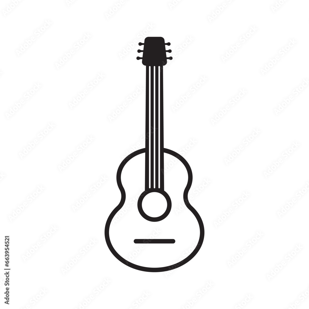 Fototapeta premium Guitar vector icon. Classic guitar flat sign design illustration. Guitar symbol pictogram. UX UI icon