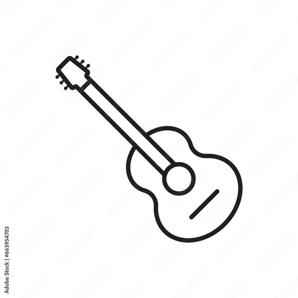 Guitar vector icon. Classic guitar flat sign design illustration. Guitar symbol pictogram. UX UI icon Guitar vector icon. Classic guitar flat sign design illustration. Guitar symbol pictogram. UX UI icon