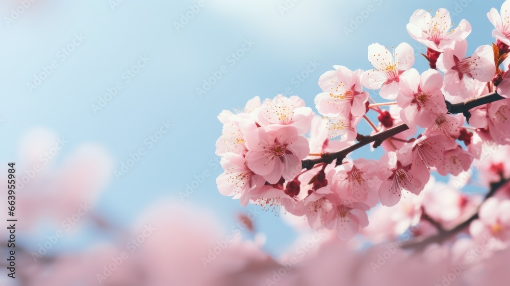 sakura flowers on blurred sky background large copyspace sakura flowers on blurred sky background large copyspace