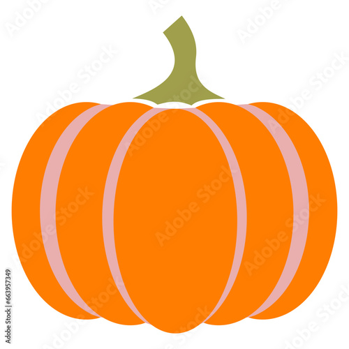 Vector graphic of a large ripe pumpkin. Ready to be hollowed out and cut to make a Jack O Lantern