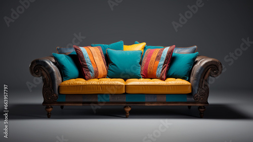 Sofa mit vielen Kissen