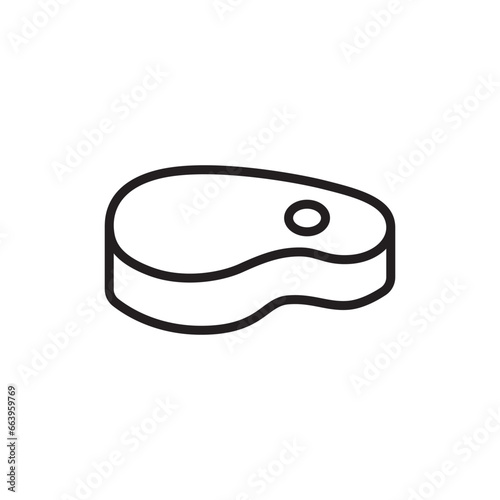 Meat vector icon. Steak flat sign design. Steak symbol pictogram. UX UI icon beef steak