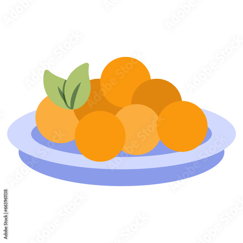 Modern design icon of oranges plate