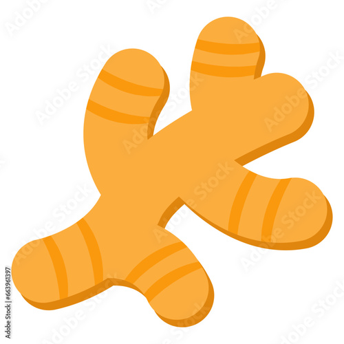 A flat design icon of ginger 