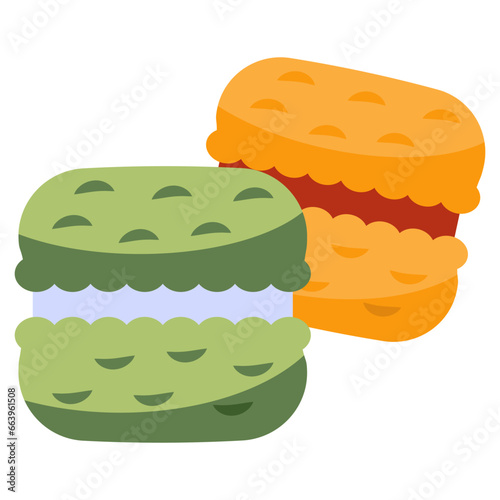 An eye catching design icon of macaron, sweet sandwich cookie 