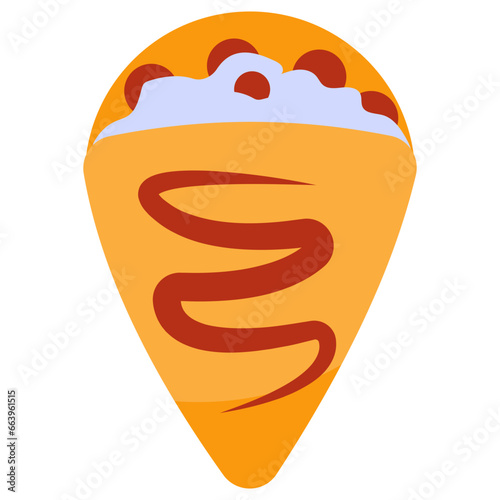 A trendy design icon of crepe 