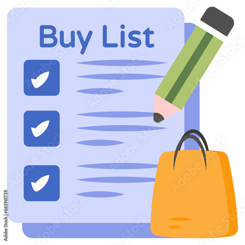 Perfect design icon of shopping list