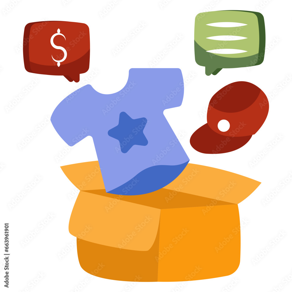 Editable design icon of shopping box Editable design icon of shopping box