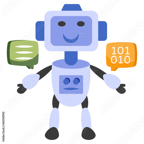 A colored design icon of robot