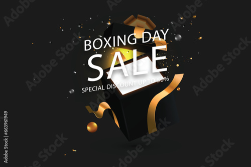 Free vector realistic boxing day sale background