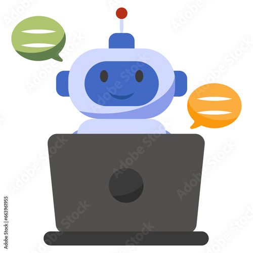Editable design icon of computer bot