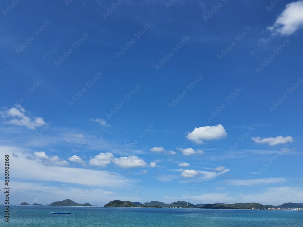 sea and ​​mountain sky in thailand