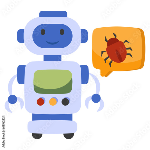 A colored design icon of robot