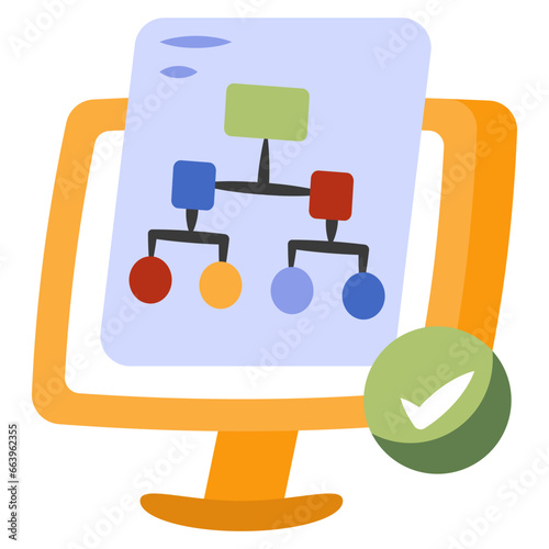 Conceptual flat design icon of hierarchy