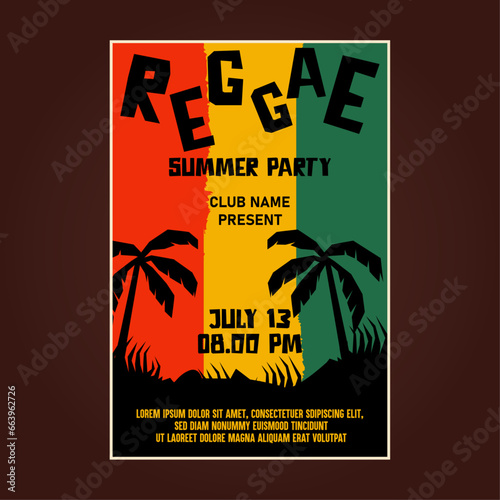 Reggae music festival poster flyer template
