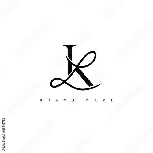 Logo monogram initial letter LK luxury