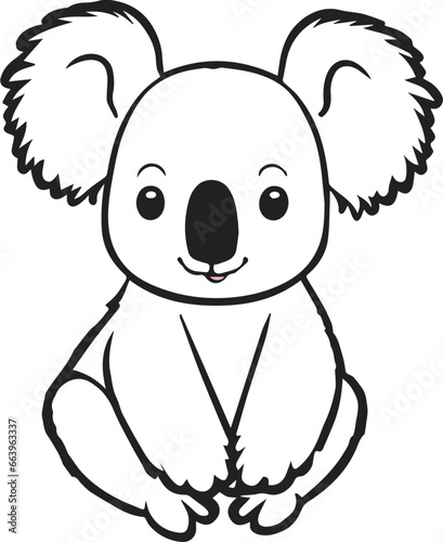 Cute sitting koala vector drawing svg