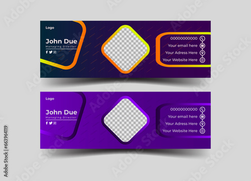 New stylish design business creative design email signature template And personal social media cover design