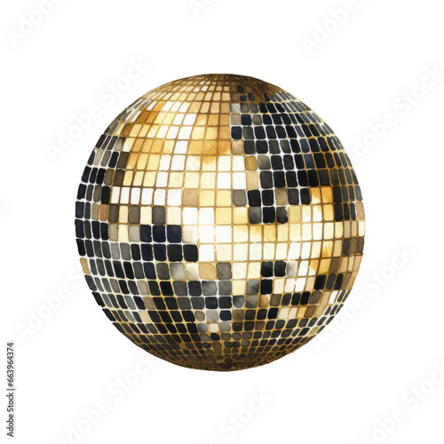 golden disco ball isolated