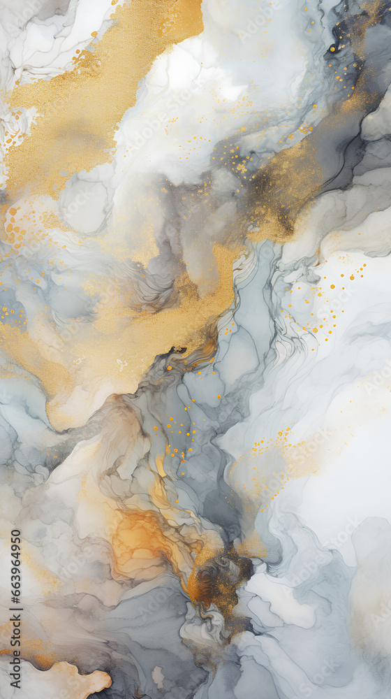 Abstract fractal marble pattern, in the style of pale gray and gold, marbleized, expressionistic madness, iridescence / opalescence, mixed media printing. Abstract fractal marble pattern, in the style of pale gray and gold, marbleized, expressionistic madness, iridescence / opalescence, mixed media printing.