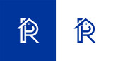 Real estate logo design template. Home and letter R logo design. 