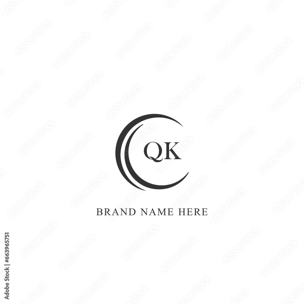 QK logo. Q K design. White QK letter. QK, Q K letter logo design. Initial letter QK linked circle uppercase monogram logo. Q K letter logo vector design. 