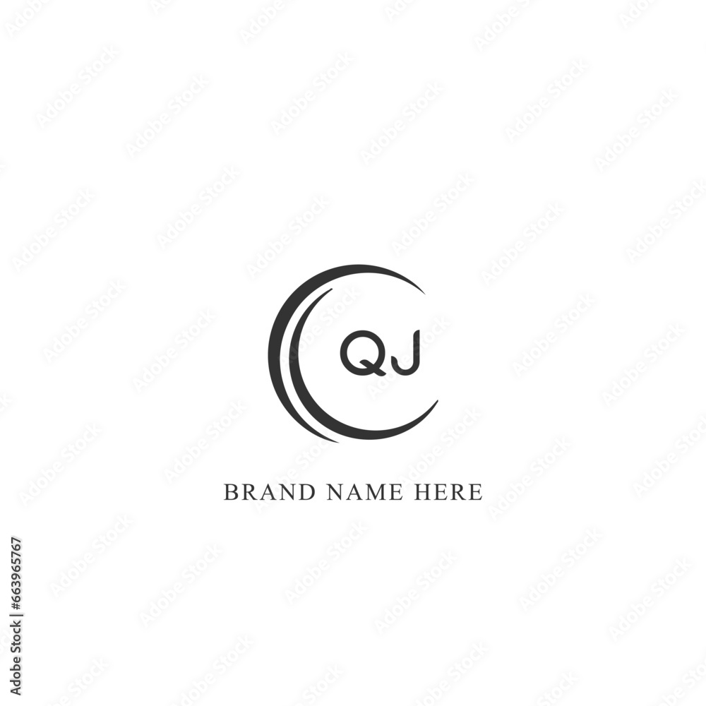 QJ logo. Q J design. White QJ letter. QJ, Q J letter logo design. Initial letter QJ linked circle uppercase monogram logo. Q J letter logo vector design. 