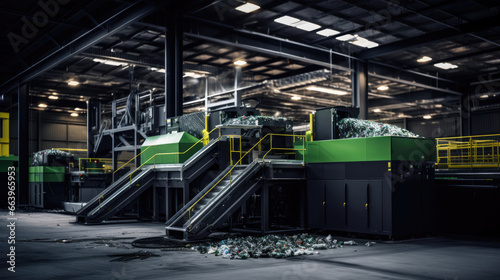 Model waste sorting facility: advanced tech and automation streamline recyclable separation for sustainable waste management