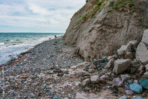 Steep coast in the Baltic Sea on the beach of Schönhagen, Germany. photo