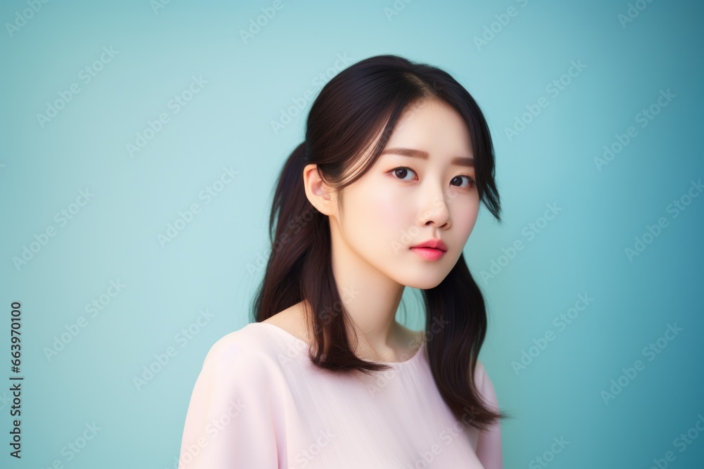 真剣な表情の若い女性ポートレート顔 真剣な表情の若い女性ポートレート顔