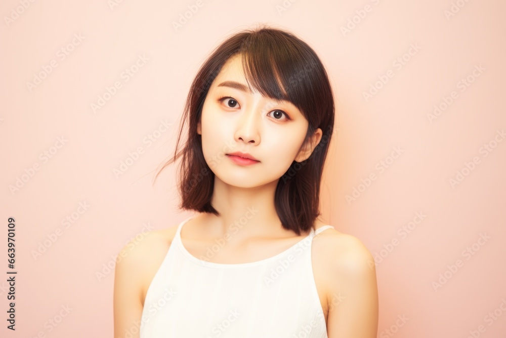 真剣な表情の若い女性ポートレート顔