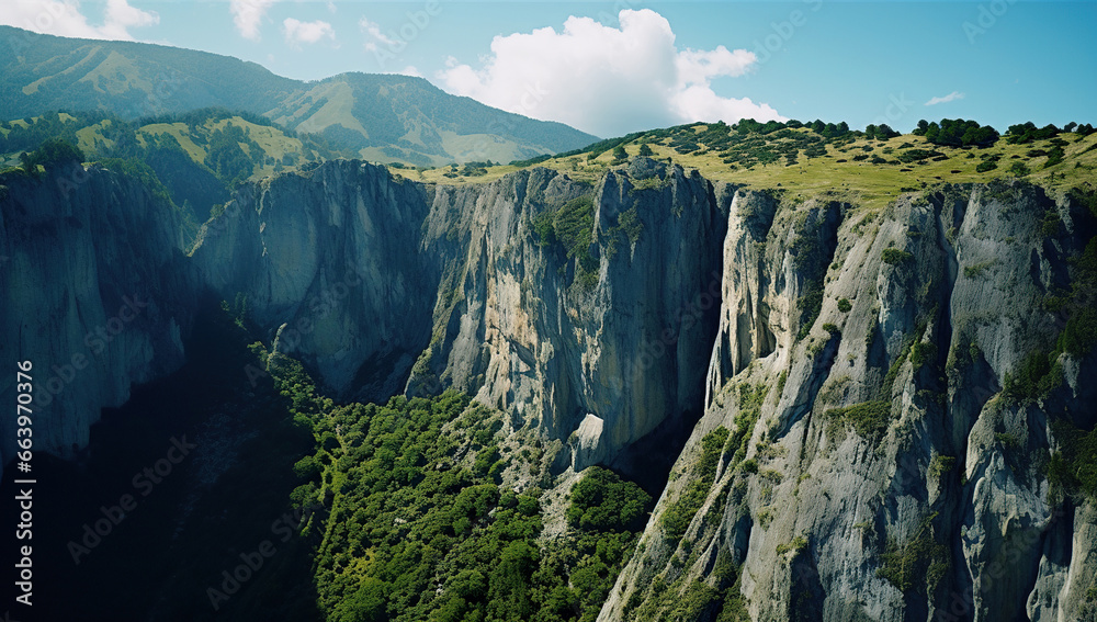 mountains and valley aerial view