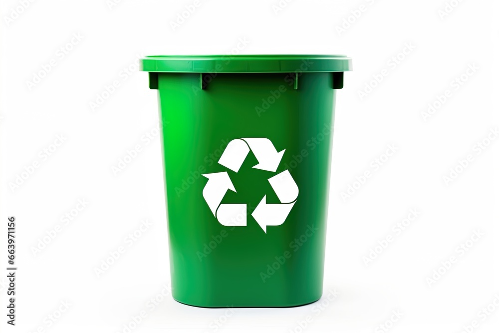 Recycling bin isolated on white background. Generative Ai Recycling bin isolated on white background. Generative Ai