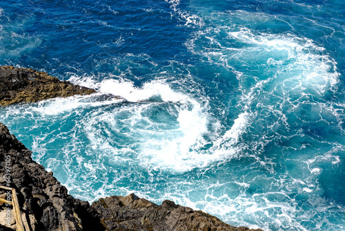 Seaside coast at Caves of Ajuy - Fuerteventura, Canary Islands, Spain photo