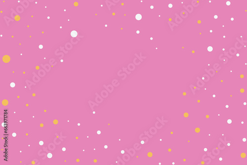 Magical gold white polka dots Pink backdrop vector Copy space text Birthday greeting card Wedding Magenta It is a girl Invitation Banner party Free space design text Tender romantic background  Cool